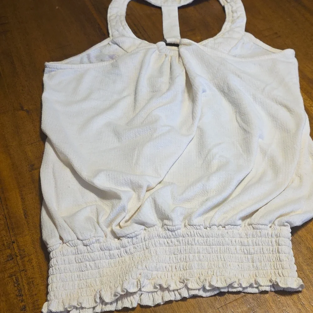 No Boundaries Floral Halter Top - Cream and Blue